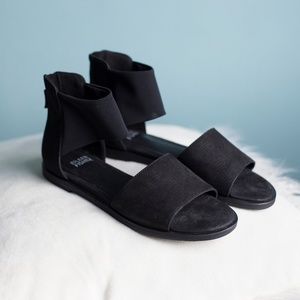 NWOT Eileen Fisher Suede and Stretch-mesh Sandal